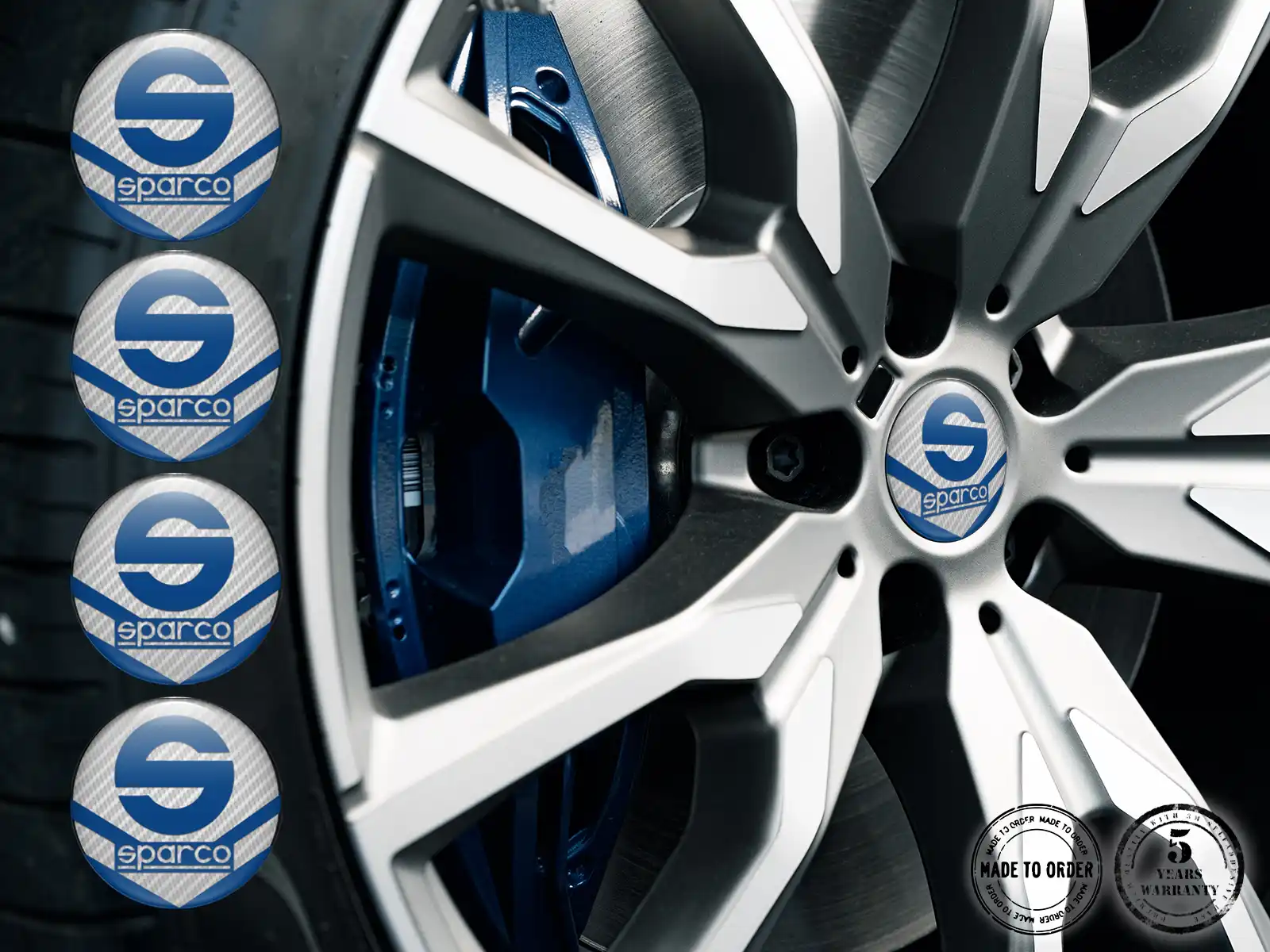 Sparco Felgenaufkleber Auto Stilvolles gewölbtes Design